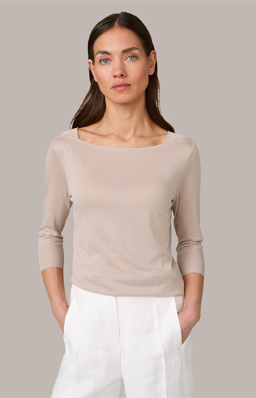Tencel Cotton Shirt in Taupe
