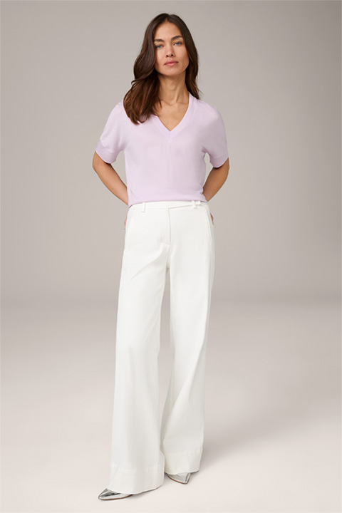 Tencel Cotton V-Neck Shirt in Lilac