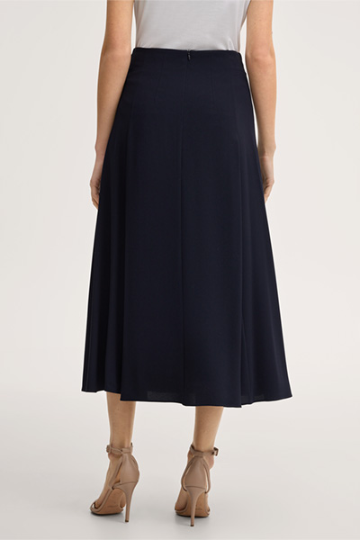 Crepe-Midi-Rock in Navy