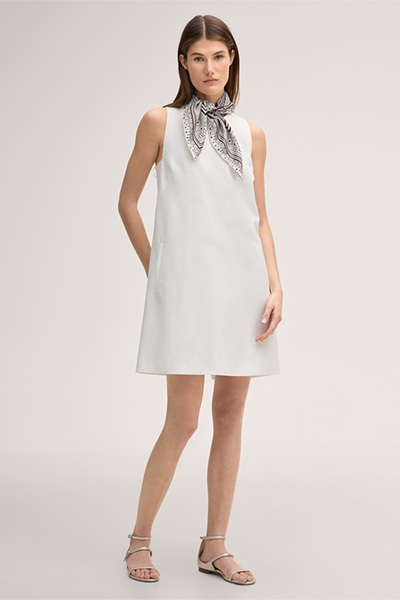 A-line Crêpe Dress in Ecru