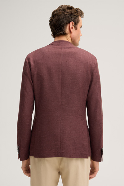 Giorno Jacket in a Wool Blend with Linen and Silk in Bordeaux Red