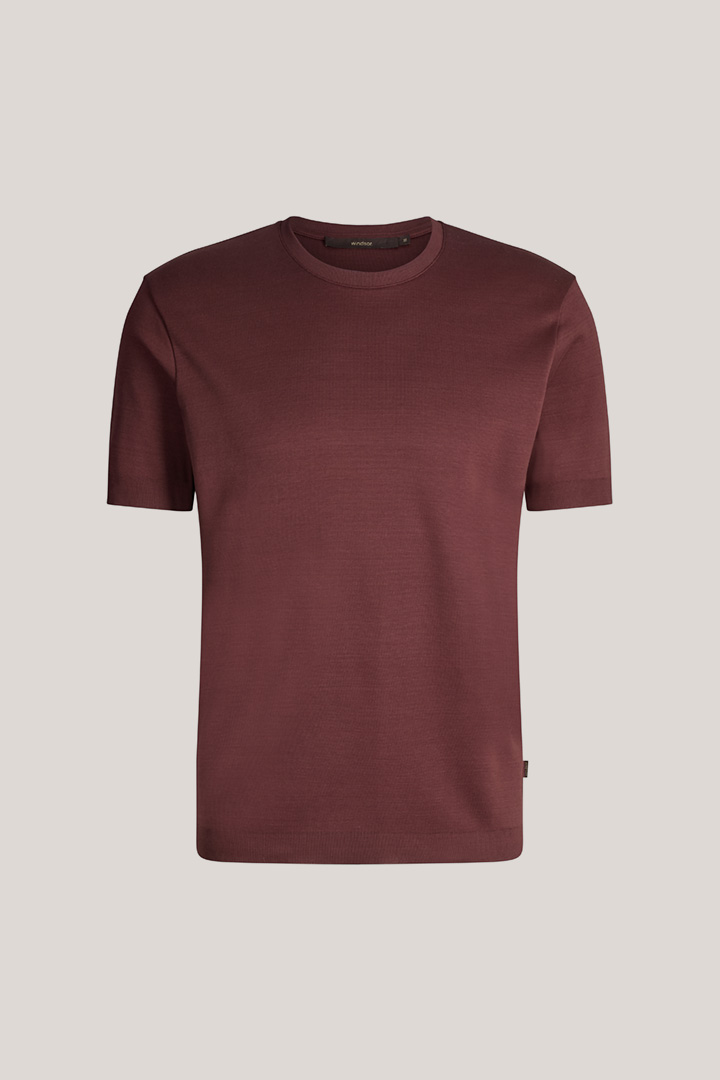 Führt zu Produktdetailseite „Baumwoll-T-Shirt Floro in Bordeaux Rot"