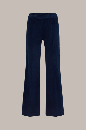 Feincord-Marlene-Hose in Dunkelblau