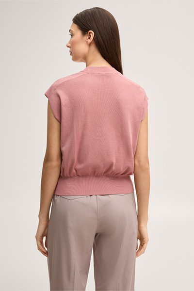 Führt zu Produktdetailseite „Seiden-Baumwollmix-Strick-Shirt in Rosa"