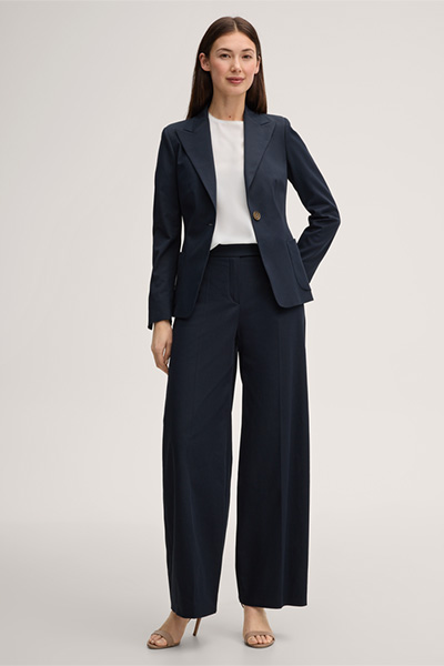 Double-Baumwollstretch-Blazer in Navy