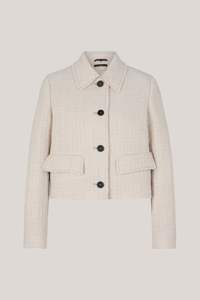 Stretch Wool Blazer in Stone Grey