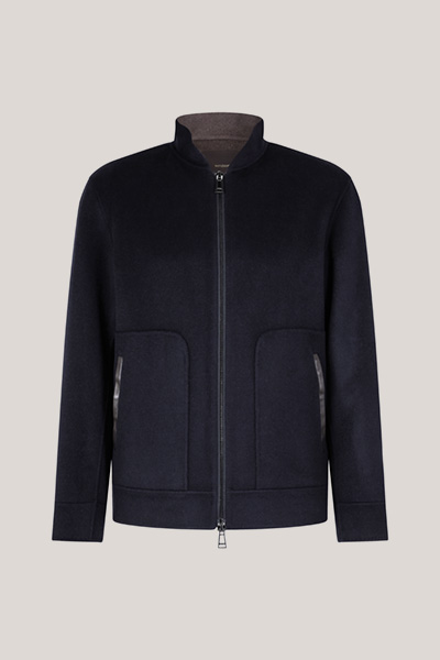 Eugenio Double-face Wool Blouson Jacket in Navy