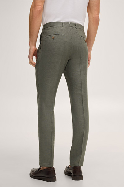 Führt zu Produktdetailseite „Leinenstretch-Baukasten-Hose Silvi mit Bundfalte in Oliv"