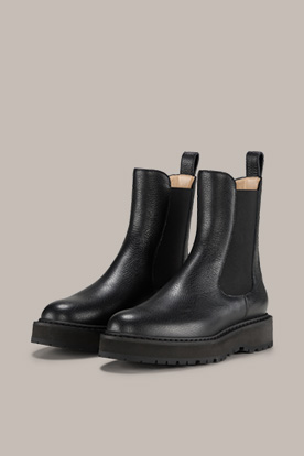 Chelsea Boot aus Kalbnappaleder in Schwarz by Unützer