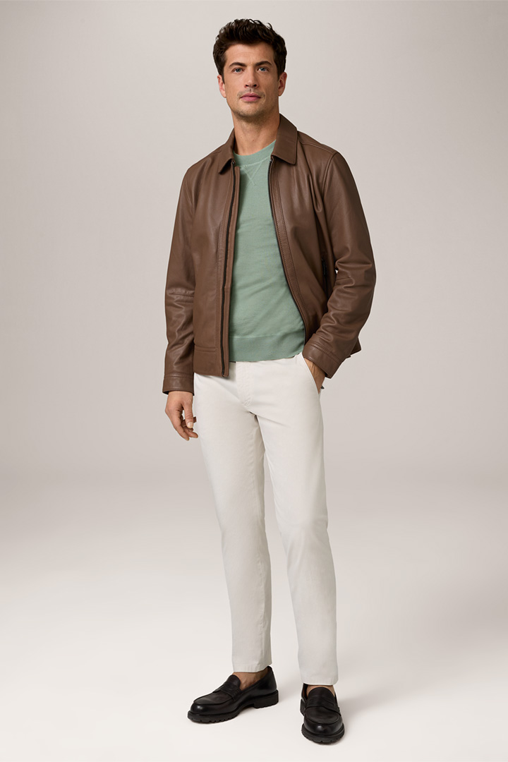 Livoro Leather Jacket in Brown