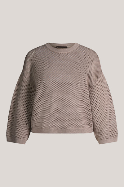 Pull en mélange de viscose texturé, couleur taupe