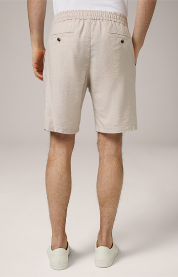 Scurtino Linen Blend Shorts in Beige