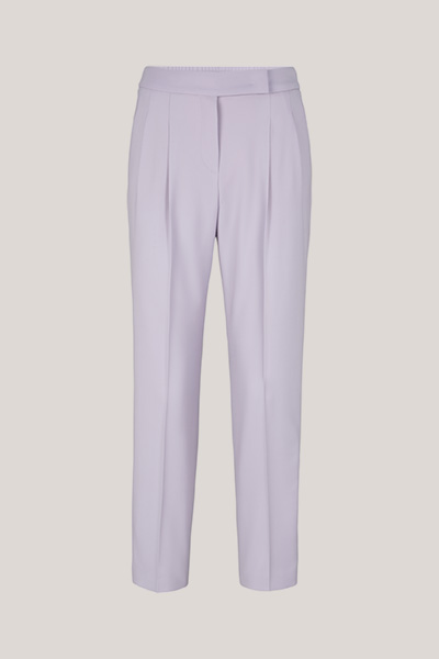 Virgin Wool Stretch Twill Jogger-style Trousers in Lilac