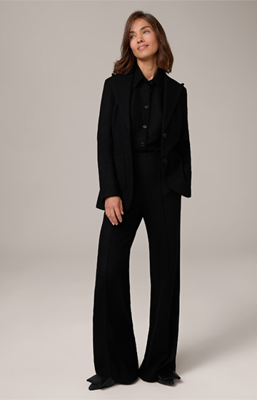 Wolljersey-Blazer in Schwarz