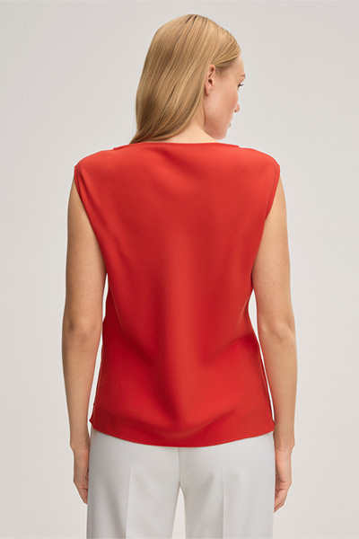 Triacetat-Blusentop in Rot