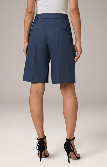 Virgin Wool Bermuda Shorts in Dark Blue