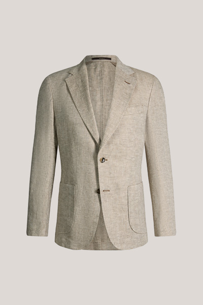 Leinen-Sakko Giro in Braun Fischgrat