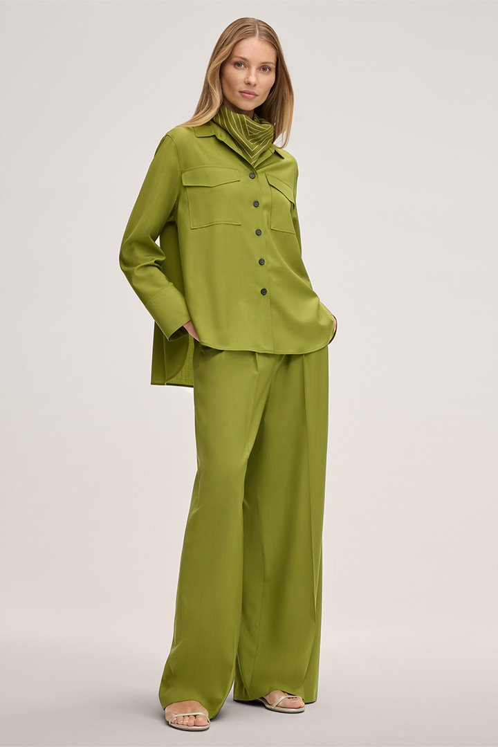 Leads to look detail page “Shop the Look: Green virgin wool combination”