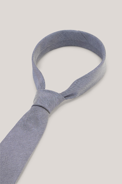 Baumwoll-Krawatte mit Seide in Stahlblau