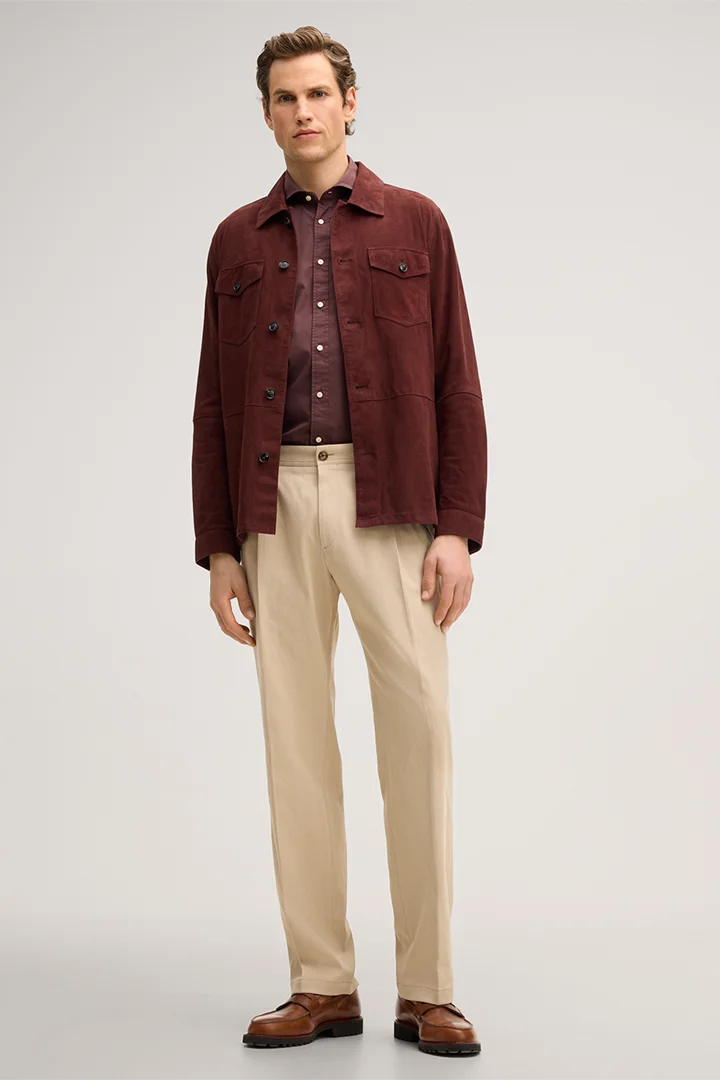 Leads to product detail page "Lano cotton shirt in Bordeaux red"