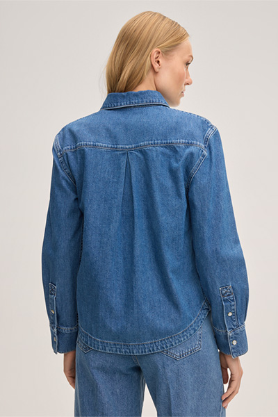 Jeansbluse in Mid Blue washed