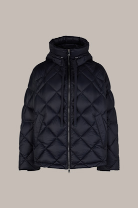 Down Quilted Cape Jacket in Navy