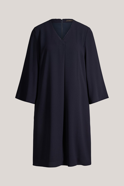 Crepe-Kleid in A-Linie in Navy
