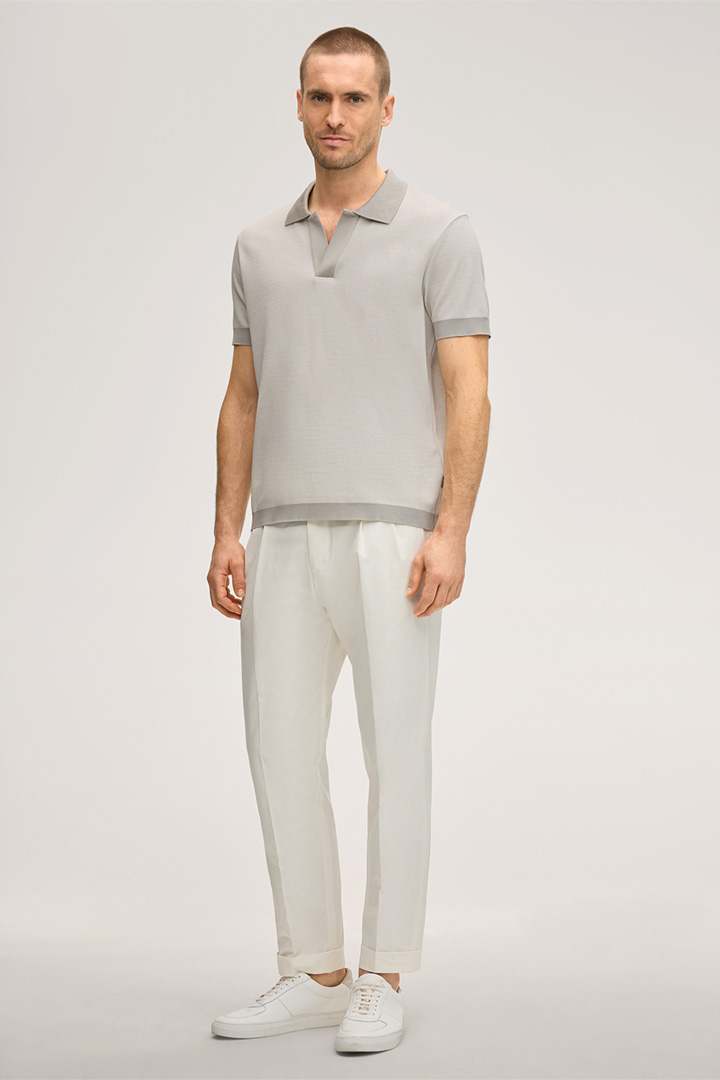 Führt zu Produktdetailseite „Baumwoll-Polo-Shirt Florito in Grau meliert"