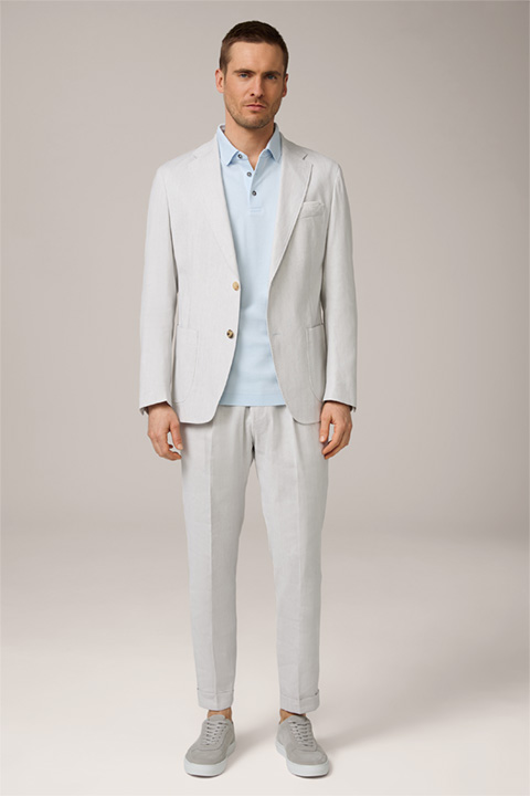 Giro-Sapo modular suit in light grey herringbone