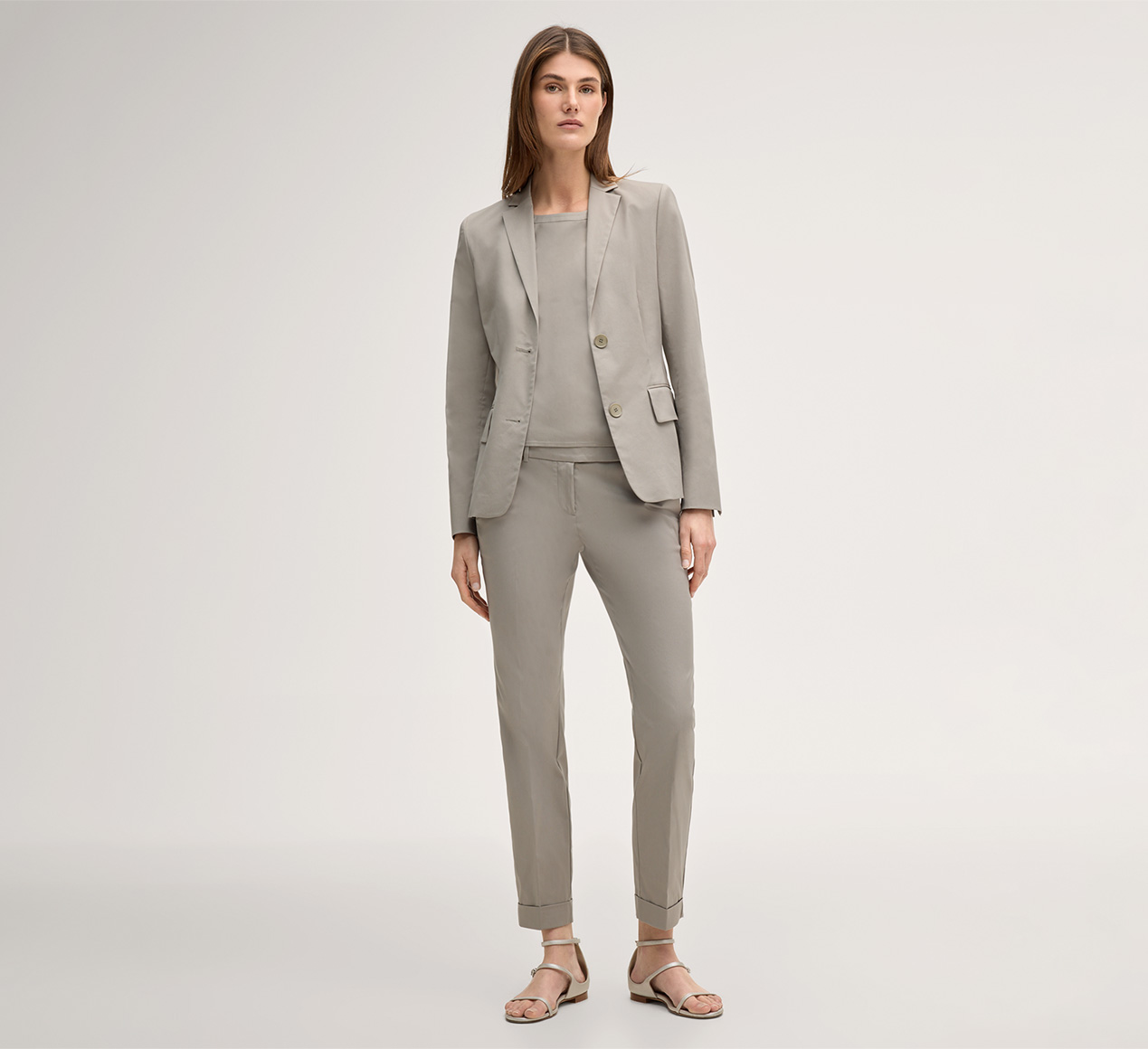 windsor. presents the product Cotton Stretch Blazer in Greige from the category Blazers & Waistcoats