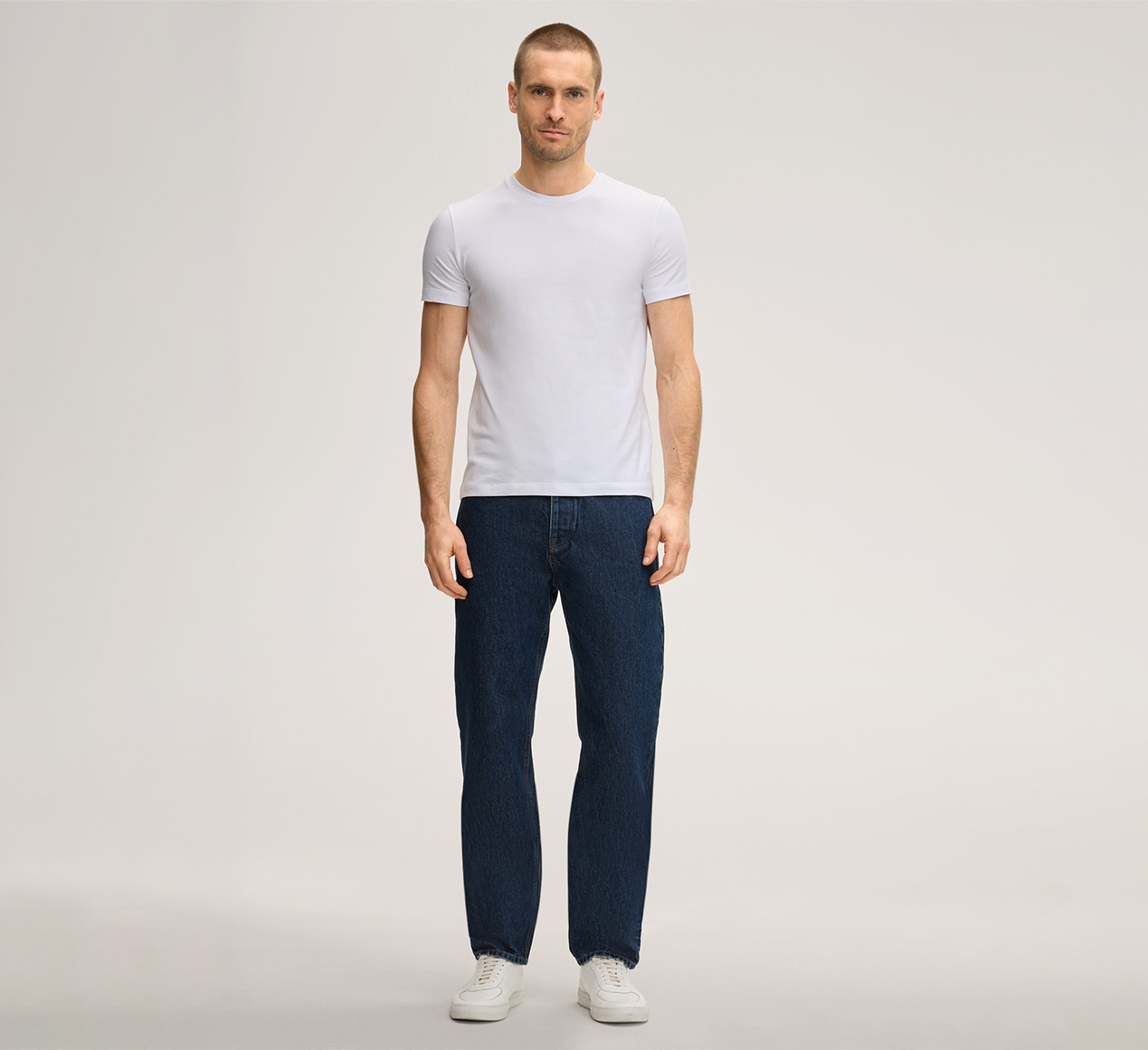 windsor. präsentiert das Produkt Two-Pack-Baumwollmix T-Shirts mit Stretch und Rundhals in Weiß aus der Kategorie T-Shirts & Polos