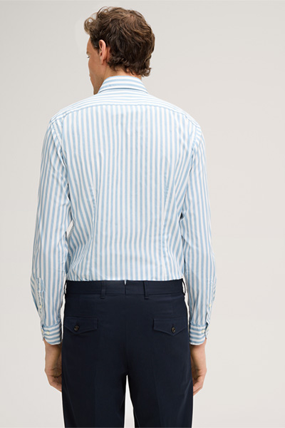 Lano cotton shirt in light blue and white stripes