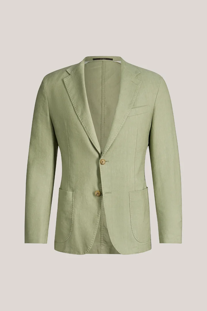 Giro modular linen-stretch jacket in light green
