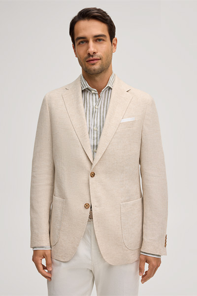 Veste en lin mélangé Giro, couleur camel