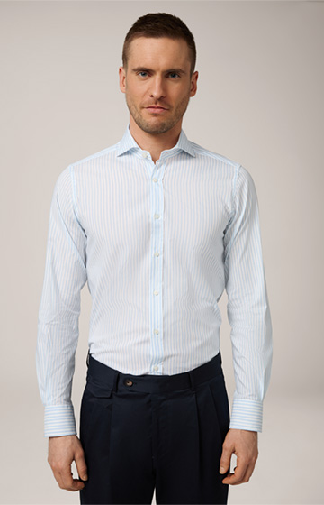 Lano Cotton Shirt in Blue and White Stripes