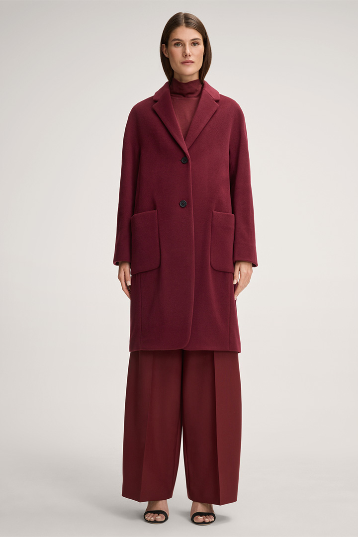 Führt zu Produktdetailseite „Wollmix-Eggshape-Mantel in Rot"