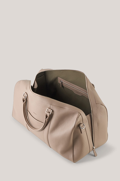 Weekender aus Nappaleder in Taupe