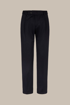 Floro Wool Jersey Pleat-front Trousers in Navy