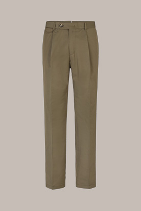 Silvi Cotton Blend Trousers in Olive