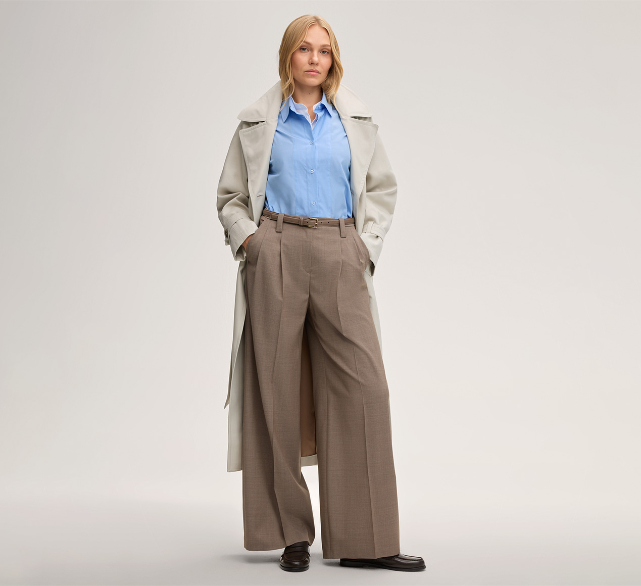 windsor. presents the product Poplin Cotton Shirt-style Blouse in Light Blue from the category Blouses & tops