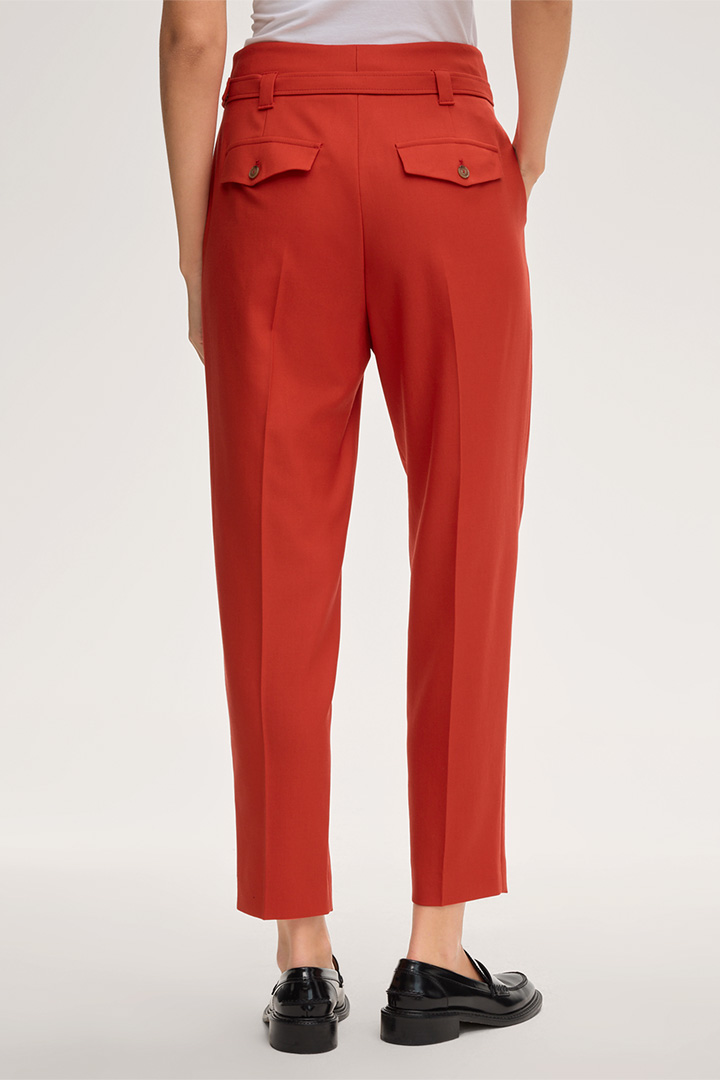 Schurwollstretch-Twill-Hose in Rot