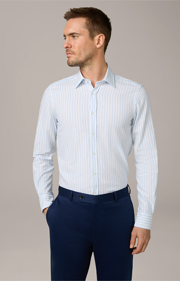 Lapo Cotton Shirt in Blue and White Stripes