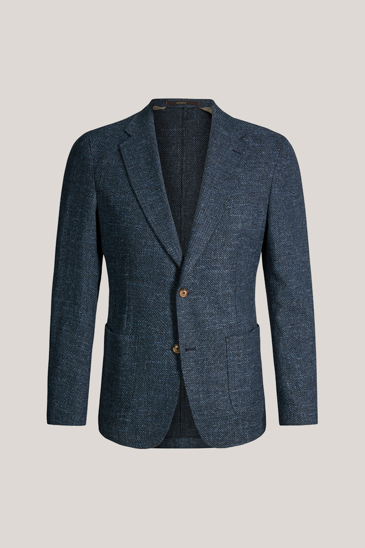 Leads to product detail page "Giro Jacket in a Cotton Blend with Linen in Navy Melange"