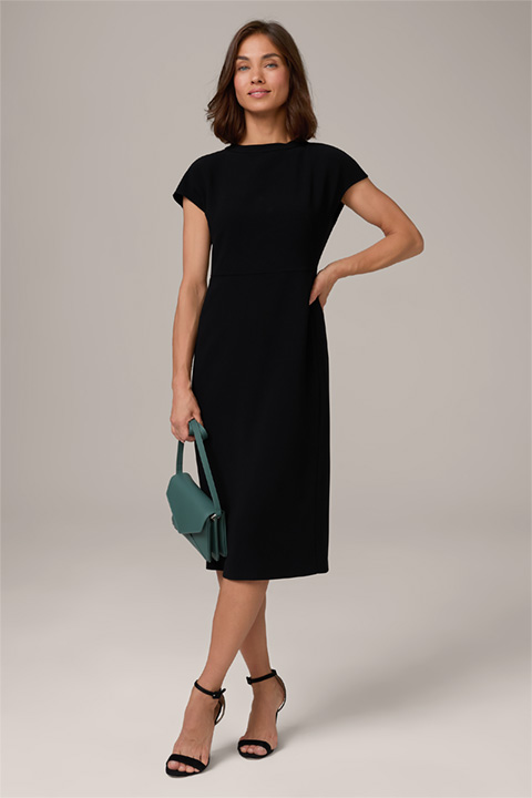 Crêpe Sheath Dress in Black