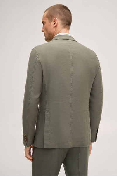 Führt zu Produktdetailseite „Leinenstretch-Baukasten-Sakko Giro in Oliv"