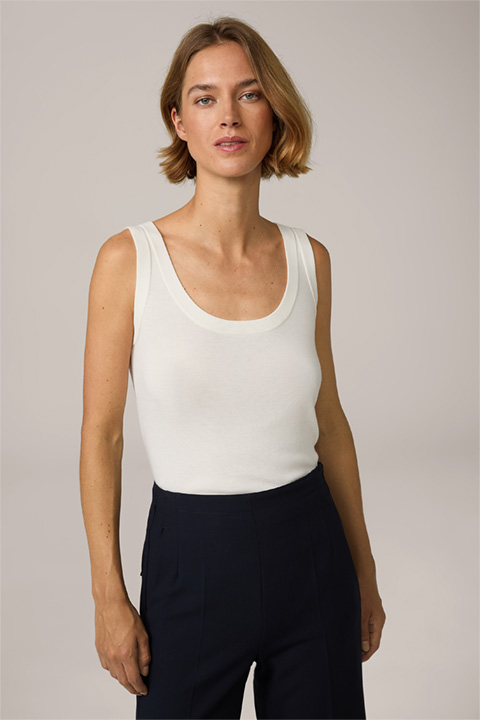 Merino Fine Knit Top in Ecru