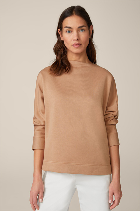 Sweat-Pullover in Camel