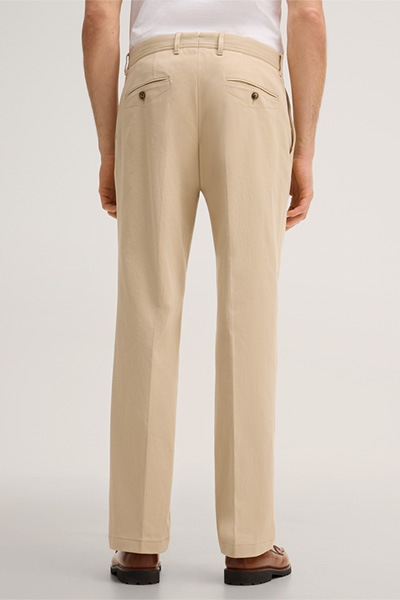 Faso cotton blend trousers with pleats in beige
