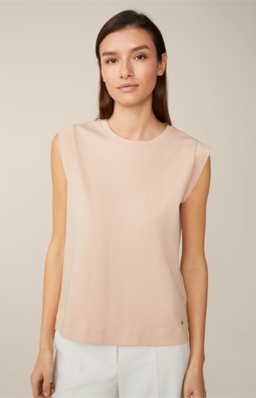 Cotton Interlock Shirt in Peach