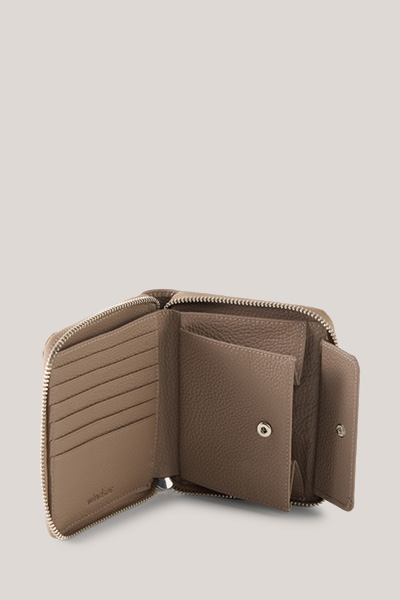 Geldbörse aus Nappaleder in Taupe